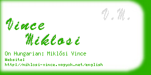 vince miklosi business card