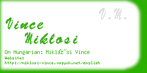 vince miklosi business card